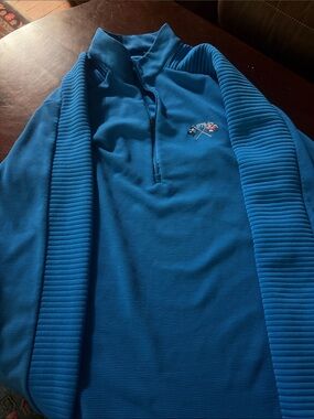 Antigua Men's Blue Quarter-Zip Pullover with Crest